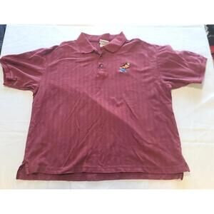 VTG Walt Disney World Goofy Embroidered Red Polo Shirt Sz XL
